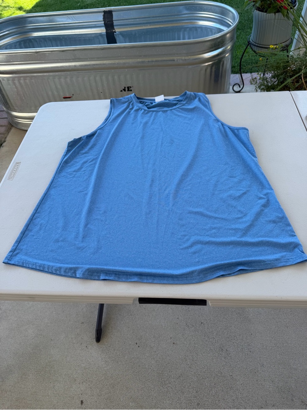 XIEERDUO XXL Blue Crewneck Tank Top